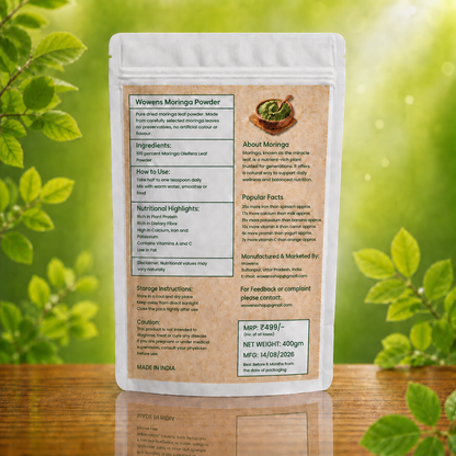 Wowens Organic Moringa Powder - 400g